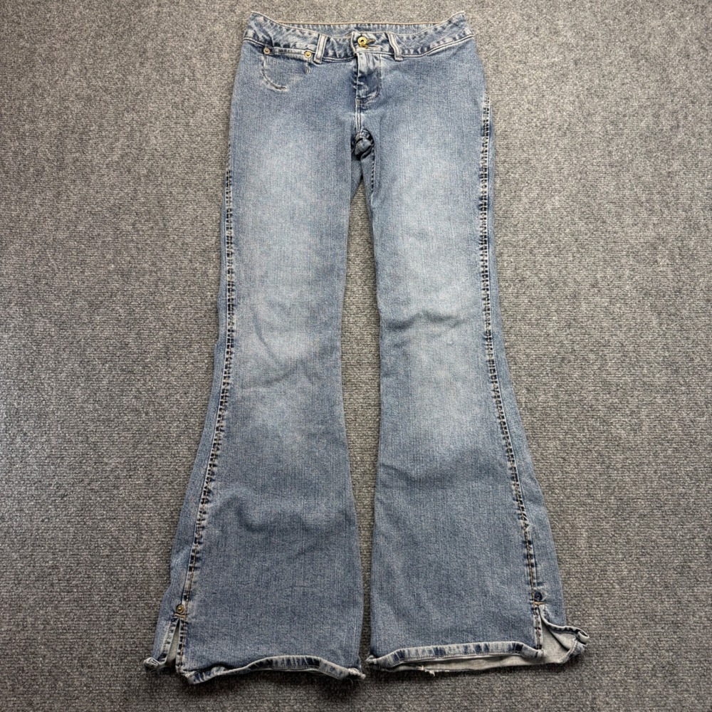 Silver Jeans Co Women 28 Light Wash Flare Bell Bottom Low Rise Denim Jeans